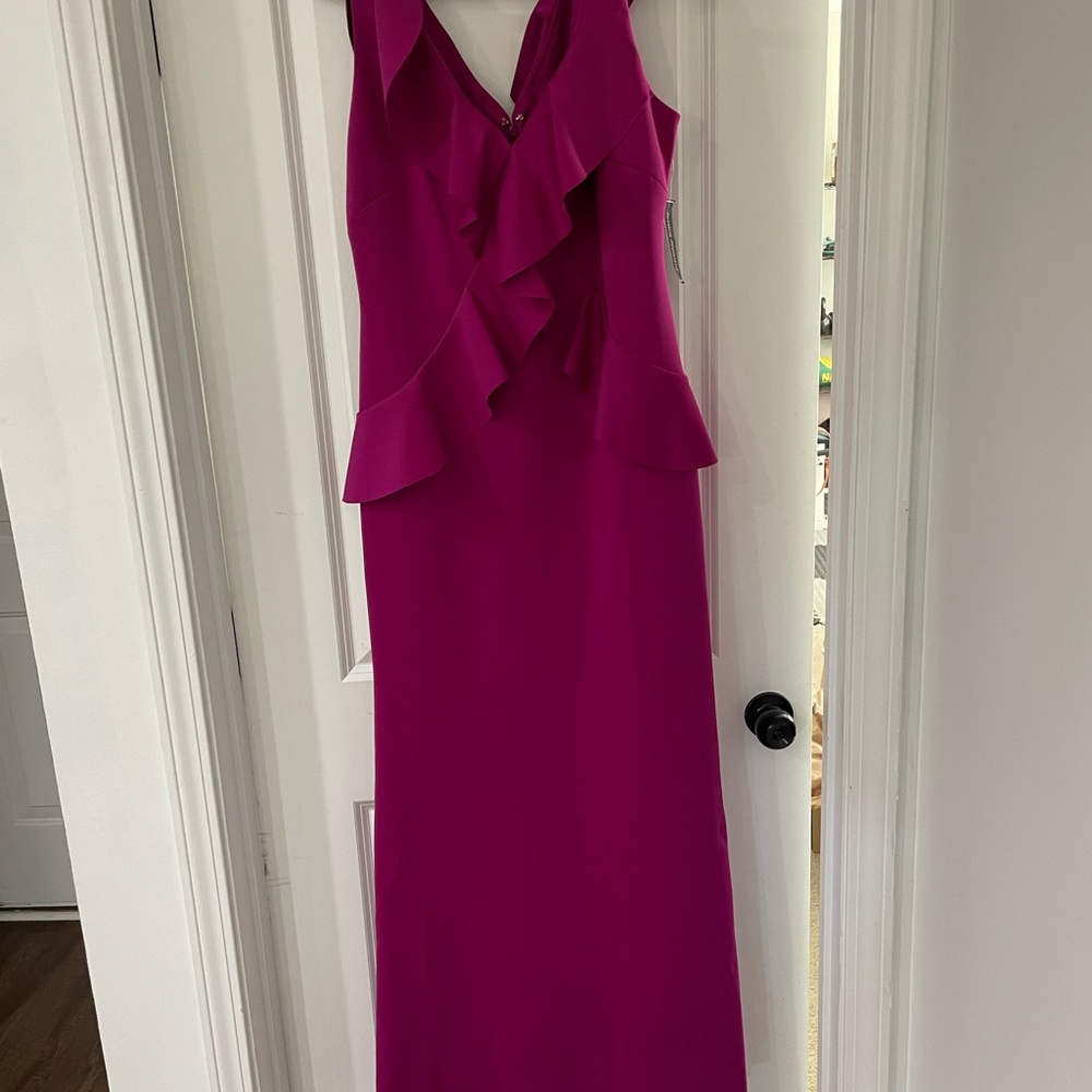 Jessica Howard Fuchsia Ruffle Maxi Dress - Picture 4 of 7